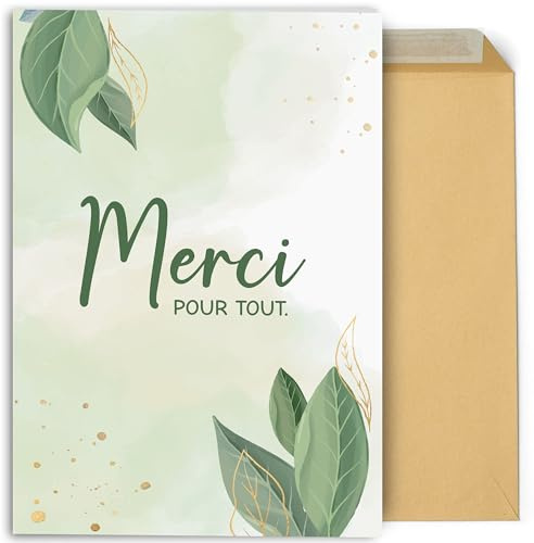 CONTRAXT Carte de remerciement grand format 42x30 cm ouverte. Carte originale à signer pour dire merci à un enseignant, une amie, un collègue, un homme ou une femme (Merci)