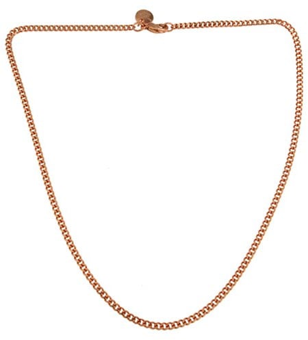 Tendenzalia Chaîne gourmette en or rose doublé 3 mm 90 cm Bijou pour homme et femme