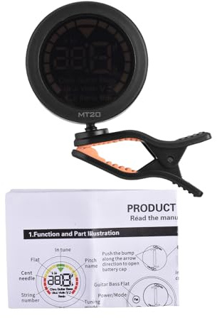 Gitarrentuner, tragbarer Gitarrentuner mit Farbdisplay Digital Tuner für Gitarre, Ukulele, Geige, Bass und alle Instrumente (Schwarz)