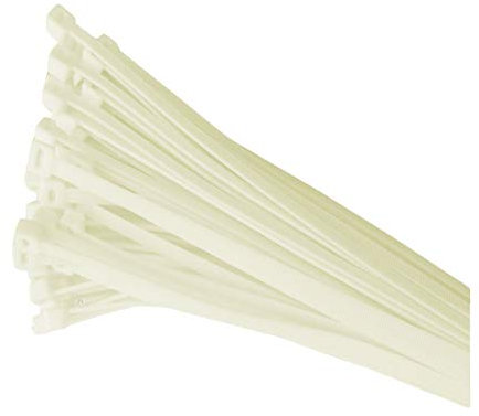 100 x Natural Nylon Cable Ties 100 x 2.5mm / Extra Strong Zip Tie Wraps