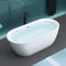 Mai & Mai Freistehende Badewanne Acryl 2 Personen in Weiß inkl. Ablaufgarnitur PushOpen 180x65x60 cm V507 OA