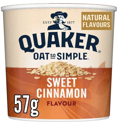 Quaker Oat So Simple Sweet Cinnamon Porridge Pots, 57 g, (Pack of 8)