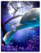 Dick Decke Weich Wärme Gemütlich Flanell-Fleece Sofadecke Deckeldecke Lustiger Delphin Küsst Lila Wildblumen Helle Mondsterne 125 x 200 cm