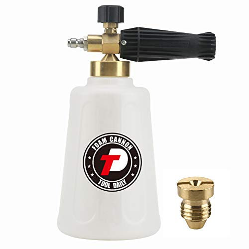 Tool Daily Foam Cannon, Adjustable Snow Foam Lance for Pressure Washer, Foam Blaster for Car Washing, Additional Orifice Nozzle 1.1mm, 1/4