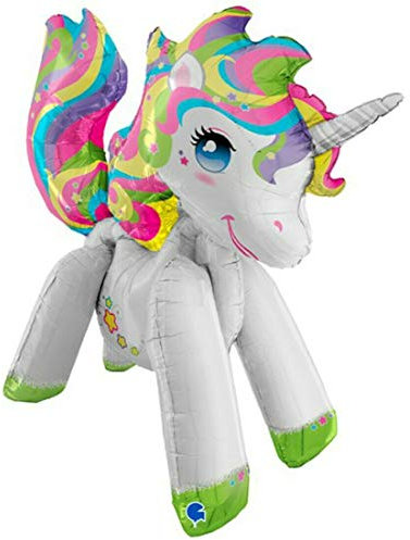 Toyland Jumbo 42 Foil Standing Unicorn Balloon - 3.5ft hohes, verbindbares Einhorn