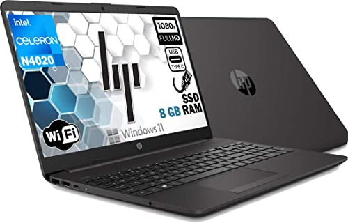 HP 250 G9 Notebook Portatile, RAM 8 Gb DDR4, Ssd M2 128GB Display HD 15.6, Intel Celeron 2 Core fino a 2,8 GHz, Wi-fi, 3 usb, webcam HD, Win 11 Pro 64 bit, Libre office, pronto All'uso