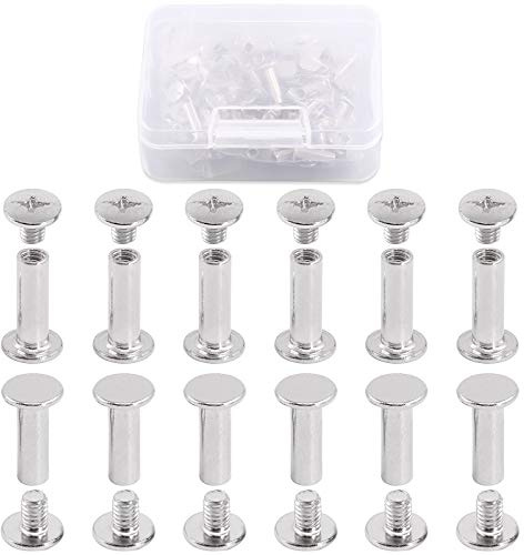 Hilitchi 50 Sets M5 x 15 mm Phillips-Chicago-Schraubenpfosten Bindeschrauben Sortiment Kit für Scrapbook, Fotoalben, Lederreparatur