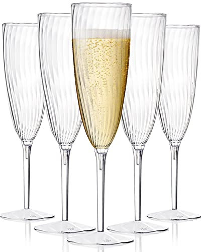 HyHousing Transparente Kunststoff-Champagnergläser, 170 ml, 16 Stück, Hartplastik, ideal für Zuhause, Alltag, Party, Hochzeit, Toasten, Champagner, Silvesterpartyzubehör 2025