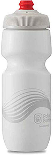 Polar Bottle - Breakaway – 680 ml Wellen, Elfenbein & Silber – isolierte Wasserflasche für Radfahren & Sport, hält Wasser länger kühl, passend für die meisten Fahrradflaschenhalter