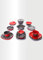 ECO Unbreakable Durable Plastic Dinner Sets- Ideal for Indoors and Outdoors (Dinnerware Set – 24 Pcs – Black & Red)