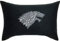 EXPRESS-STICKEREI Dekokissen mit Motiv House of Stark Wappen Wohnzimmer Deko Kissen GOT Schattenwolf Symbol Winter is Coming Polsterüberzug für Sofa Geschenk Game-of-Throne-Fan | 40x60cm | schwarz