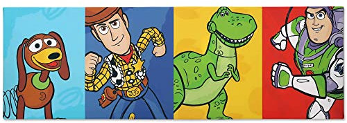 Open Road Brands Disney Pixar Toy Story Line Up Gallery Wrapped Canvas Wall Decor - Large Toy Story Painting Featuring Slinky, Woody, Rex and Buzz