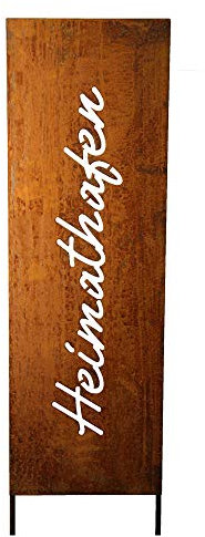 Schild Spruchtafel Gartenschild Edelrost rostige Gartendeko 115cm Edelrost (Heimathafen)