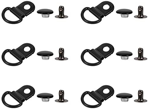 Milisten 30 Set Shoelace Hooks Boot Lace Hooks Lace Fittings Shoe Lace Eyelets Metal Loop Ring with Rivets for Climb Hiking Shoes Work Outdoor Fittings, Black