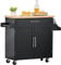 HOMCOM Carrito de Cocina con Armario con Puertas y Estante Interior Ajustable Cajón Barra y Especiero Móvil Aparador Auxiliar con Ruedas para Comedor 109x40x89 cm Negro