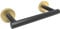 RARXTR Black and Gold Toilet Paper Holder SUS304 Stainless Steel Double Post Pivoting Toilet Paper Roll Holder Wall Mounted Tissue Holder for Commercial Bathroom RV Matte Black & Brushed Brass Finish