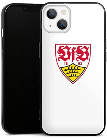 Slim Case extra dünn kompatibel mit Apple iPhone 13 Silikon Handyhülle schwarz Hülle VfB Stuttgart Offizielles Lizenzprodukt Logo