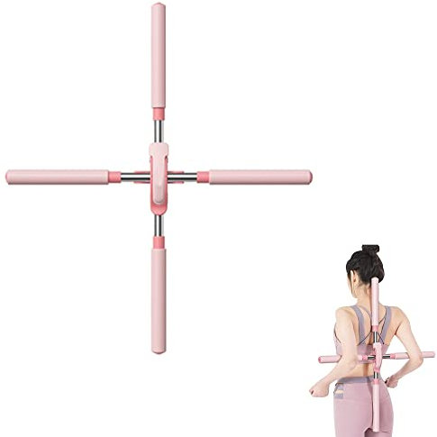 YGMXZL Bodybuilding Yoga Pilates Stick,Rücken Stretching Stick,Yoga Stick Buckel Korrekturstab für Erwachsene und Kinder zur Linderung von Rücken Schmerzen (rosa)