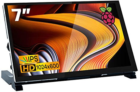 Hosyond 7 Inch IPS LCD Touch Screen Raspberry Pi Monitor Screen 1024×600 Capacitive HDMI Monitor Compatible with Raspberry Pi 5/4B/3B+, BB Black, Windows 10 8 7