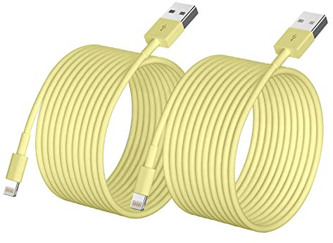 iPhone Charger, [Apple MFi Certified] 2Pack 6ft Fast Lightning Charger Cable for Long iPhone Cord, Apple Charging Cord Cord for iPhone 12/11 Pro/11/XS MAX/XR/8/7/6s/6/5S/SE iPad/Air Original Yellow