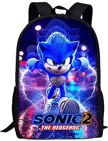 BESTZY So-nic Zainetti per Bambini, S-onic Zaino Scuola Cartone Animato Stampato 3D Zaini Prescolare Impermeabile Cartoon Anime Zainetto per Ragazzi e Ragazze Sport Borsa da Viaggio Zaino