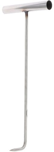 Housoutil Gancio Tombino, Acciaio Inossidabile Tipo T Gancio Apri Tombino, Grassetto Tipo T Gancio per Tombini Robusto, Ergonomia Gancio per Sollevamento Tombino in Cemento