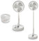 SAMTEK Foldable Cordless Fans, USB Powered Rechargeable Wireless & Quite Telescopic Height Adjustable Air Circulating Floor Pedastal Battery Fan for Travel Outdoor Camping Beach Courtyard