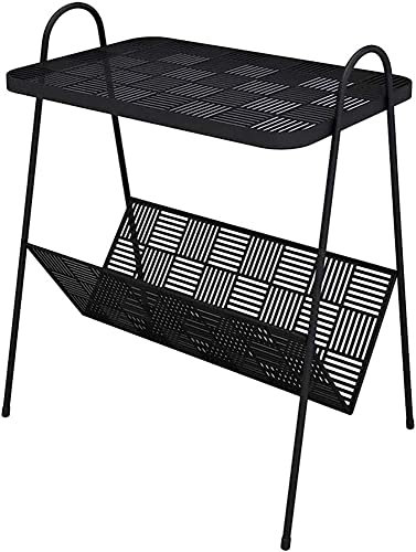 Table Basse de Salon Moderne Table Basse Simple Petit Balcon Petit étage Porte-revues Fer Chevet Salon canapé Table Stable (Couleur : Noir)