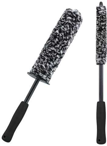DNDGDLUA Lot De 2 Brosses à Jantes en Microfibre, Brosse Pliable pour Pneus De Voiture pour Un Nettoyage en Profondeur en Douceur Et sans Rayures dans Le Fond De Jante.