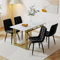120x70cm Esstisch mit 4 Stühlen Set,Moderne Küche Esstisch Set, Gold Eisen Beintisch (Schwarz Esszimmerstühle)