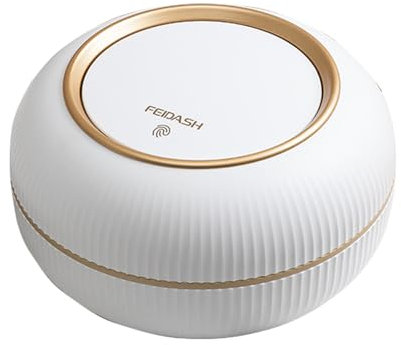 Koomuao Petite Poubelle, Mini Poubelle 3L Poubelle Bureau avec Couvercle Rond Poubelle De Table De Maquillage Grande Ouverture Poubelle pour Cuisine, Chambre, Salle de Bain, Bureau (Blanc)