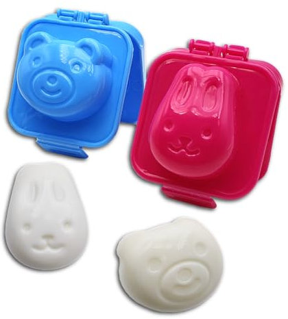 Lot de 2 moules à oeufs durs, modélisateur d'oeufs durs et boules de riz Sushi, accessoires bento, pour restaurants, maison, pique-nique, écoles et jardins d'enfants, outils de bricolage, moules à