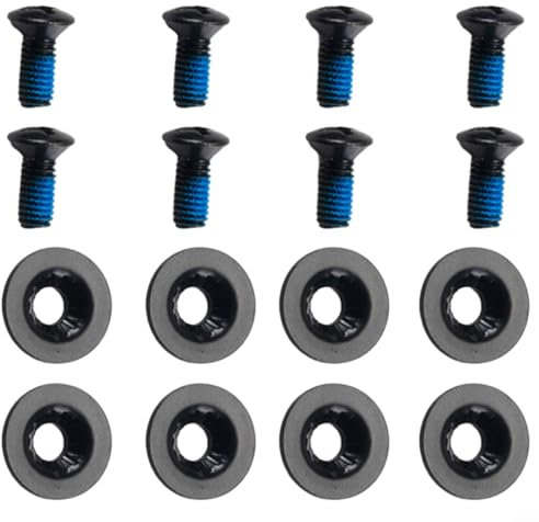 HEIBTENY M6 Screw Set 16 Pieces for Snowboard Binding, 1 Set Snowboard Fixed Screw Ski Accessories for Snowboard Bindings, 8 Screws, 8 Washers