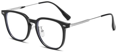YAMEIZE Blaulichtfilter Brille Damen Herren Runde Brille Ohne Stärke Computerbrille Anti Blaulicht Brille Blendfrei Überanstrengung der Augen