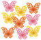 SUNBEAUTY 9Pcs Large Butterfly Decorations 3D Paper Fans Decoration Spring Summer Hanging Butterfly Fans Pink Yellow Orange Themed Wall Decor for Classroom Wedding Baby Shower Seasonal Party