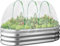 4 x 2 x 1 Ft Galvanized Raised Garden Bed with Greenhouse- Metal Oval Planter Box Kit with Greenhouse Cover- Outdoor Planter Garden Box Kit for Gardening Vegetables Fruits Flowers