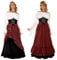 JONRRYIN Mittelalter Kostüm für Damen, Renaissance Viktorianisches Kleid, Mittelalter Kleidung Accessoires mit Ausgestellten Ärmeln und Hoher Taille, Gothic Retro Kleid Karneval Halloween (Rot, XL)