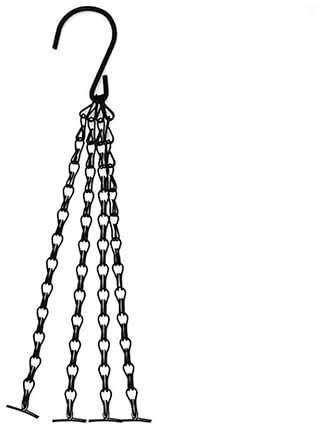 3 Pack Easy Fill Spare Replacement 4 Strand Chains For 14 Hanging Basket Hanging Planter Basket Indoor Outdoor Flower Pots, Plant Containers with Drainage Hole, Plant Pot for Hanging Plants (Black)