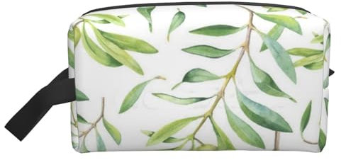 Green Leaf Artistic Olive Tree Print, Makeup Bag Cosmetic Bag Portable Travel Toiletry Bag Makeup Pouch Organizer