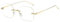 BAMINX Rahmenloser Brillenrahmen, modische Brillen, Unisex, ohne Sehstärke, klare Gläser, für Damen und Herren, gold