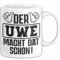 Trendation Keramik Tasse 325 Milliliter Uwe Ruhrpott Lustiger Becher Kaffee-Becher (Weiß)