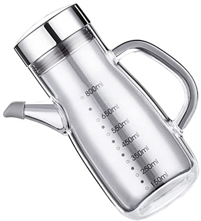 1 PC huileur en verre récipient en acier inoxydable pichet à eau récipients à sauce en verre distributeur de vinaigre bouteille bouteille d'huile d'olive cuisine verre Cruet vinaigre pot de stockage a