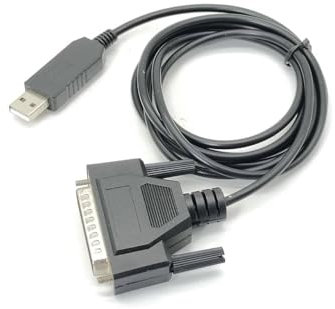 RIKYJIC Cable de datos serie USB 2.0 macho a DB25 macho RS232, cable de datos paralelo para impresora de 2 metros