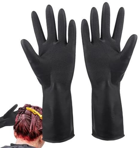 Salon Gloves | Anti Slip Powder Gloves - Hair Color Gloves - Exam Latex Gloves - Reusable Black Dye Gloves - Professional Hair Coloring Accessories For Hair Salon Highlighting