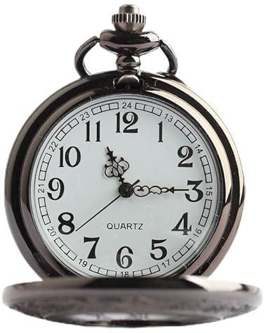 LIWEARE Vintage Herren Taschenuhr mit Arabischen Ziffern - Retro Quarz, Antik Kettenuhr, Klassisch