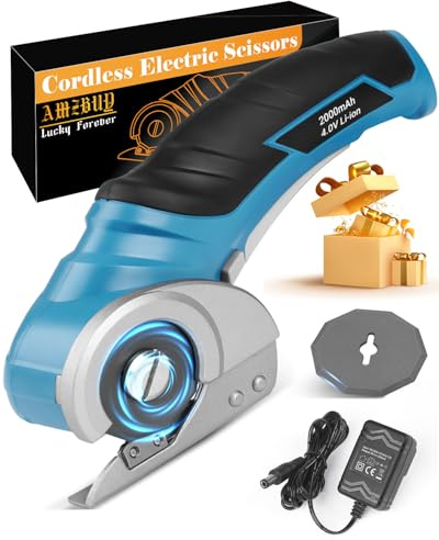 Cardboard Cutter Cordless Electric Scissors - Fathers Day Dad Gifts from Daughter Son, Electric Box Cutter for Cardboard Recycling, Rotary Blade Heavy Duty Carpet Cutting Tools Easter Basket Stuffers