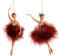 itsisa Baumschmuck Ballerina Ballett Tänzerin violett Gold mit Federkleid (2er Set) - Ballett Weihnachtsdeko, Christbaumkugel, Weihnachten
