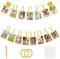 NISENTIA Happy Birthday Fotogirlande Girlande Deko, Geburtstag Girlande Banner, Baby Meilenstein Girlande, Foto Hängende Wanddekoration für Party Dekor Mädchen/Jungen