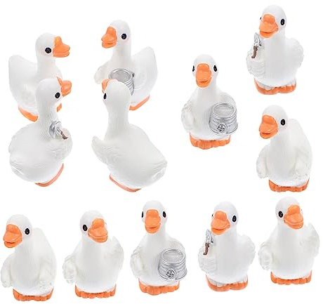 MUSISALY 12st Tierfiguren Feenfiguren Miniatur-entenfiguren Kleines Tiermodell Cartoon-tierstatuen Gartenenten Dekoration Tierminiaturen Entenskulptur Miniaturtiere Mini-Enten Basteln Harz