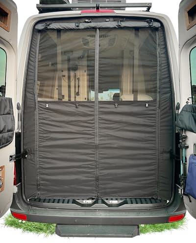Vanhoxcci Van Bug Sichtschutz mit Sichtschutz, passend für Mercedes Sprinter 2007–2025, Hochdach-Hecktür, Moskitonetz, Campervans, Fliegengitter, Mittel-Magnetverschluss